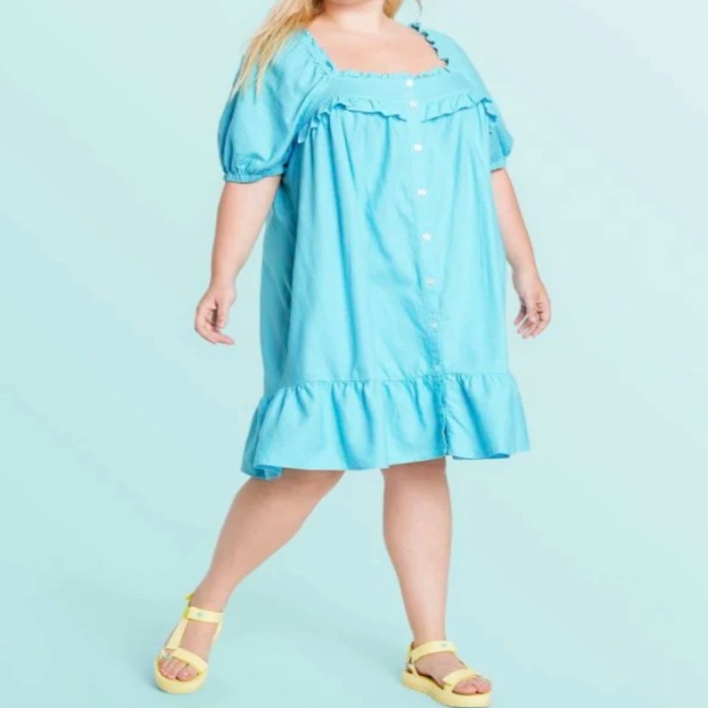 Stoney clover Lane x Target Blue Ruffled Dress size large l - Picture 6 of 8
